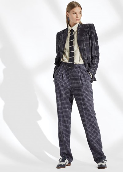 Women's Ralph Lauren Andela Checked Wool Pants | 024753CJA